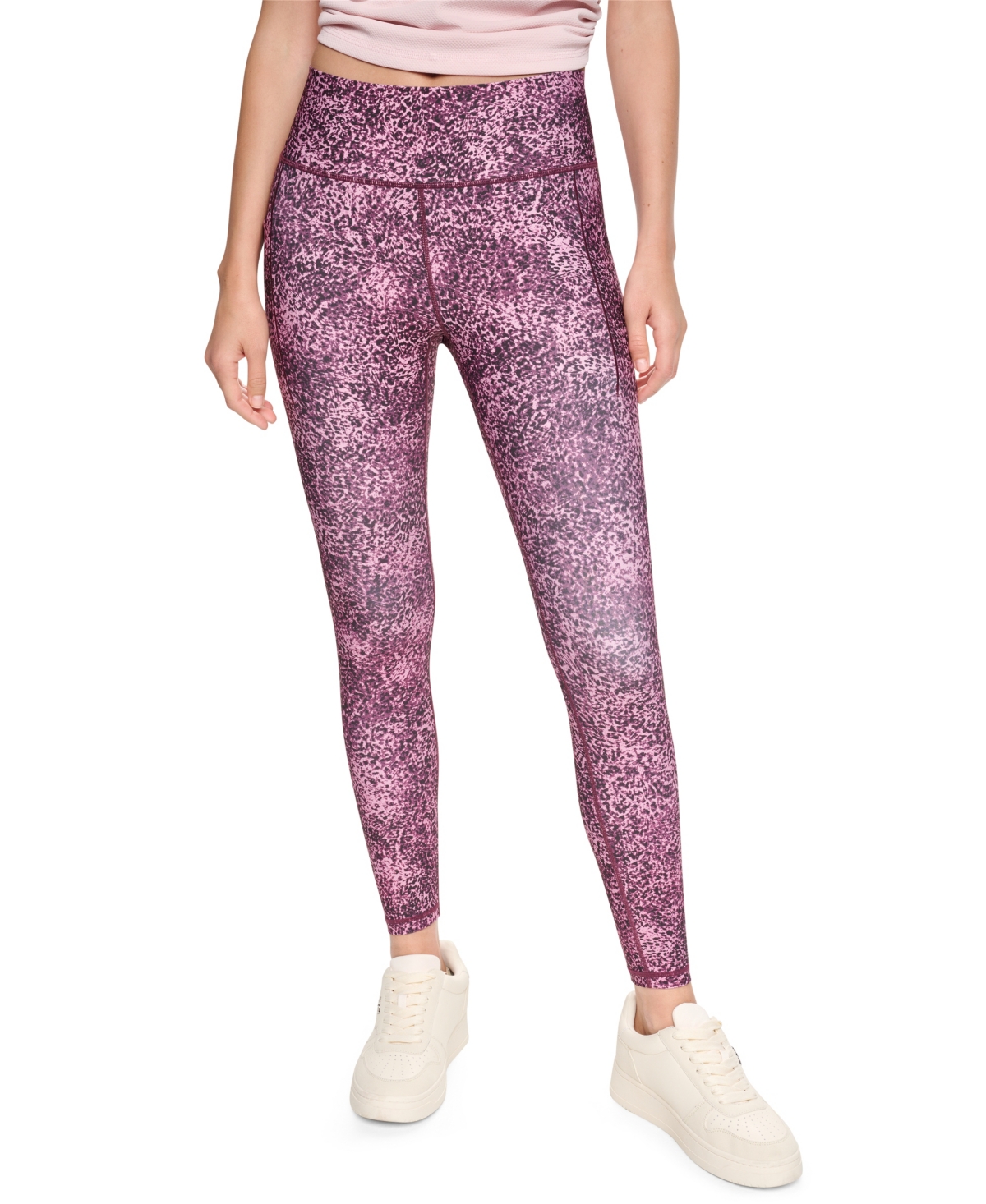 Dkny Sport Women’s High-Waist 7/8 Leggings with Floating Pockets – Pursuit Claret