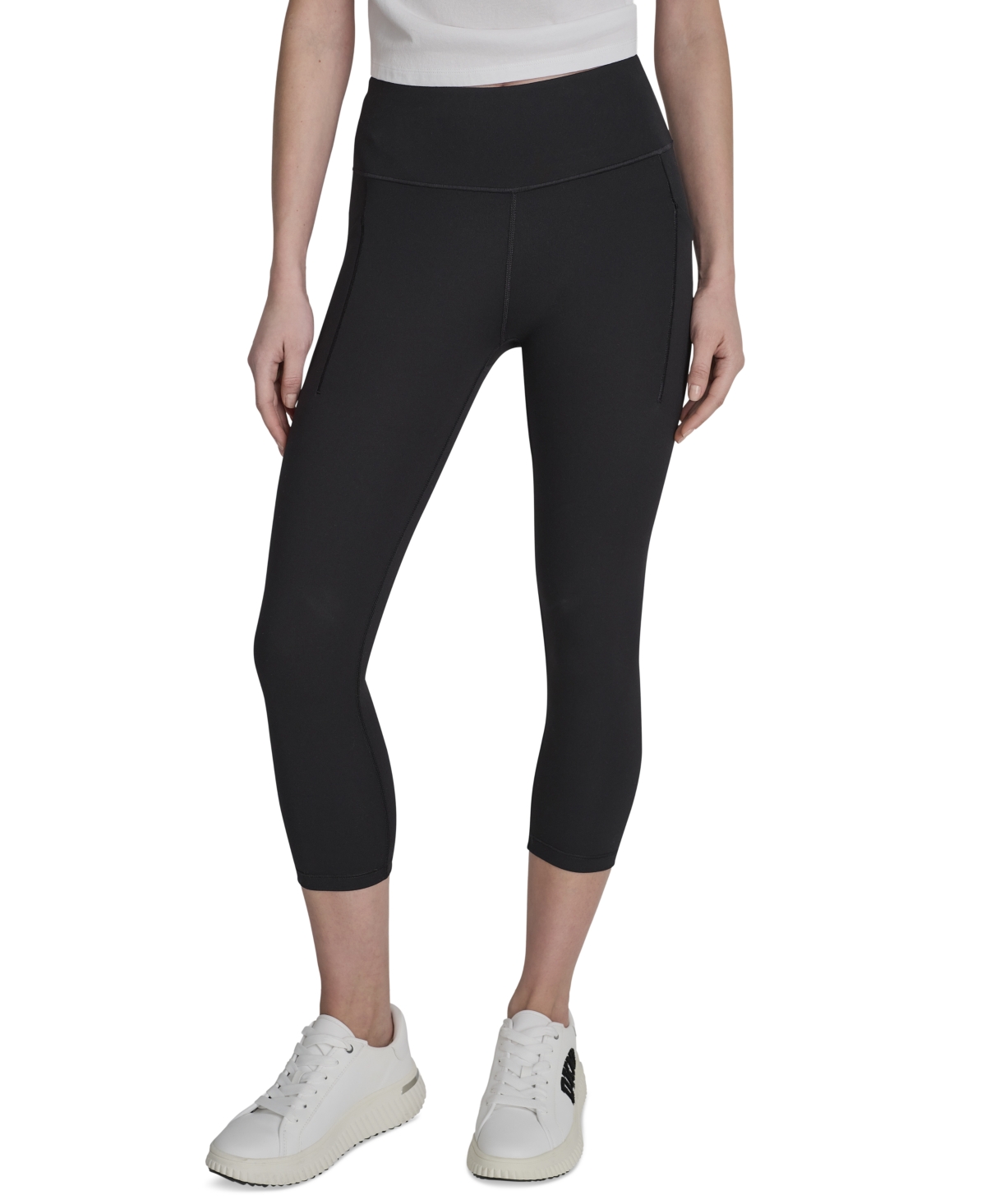 Dkny Sport Women’s High Waist Cropped Leggings – Black