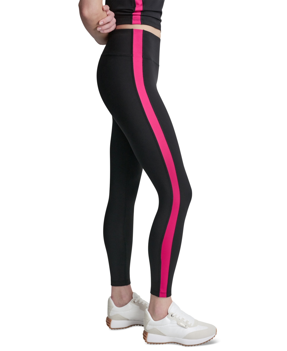 Dkny Sport Women’s Side Stripe Leggings – Black/festive Pink Dkny Sport Women’s Side Stripe Leggings – Black/festive Pink