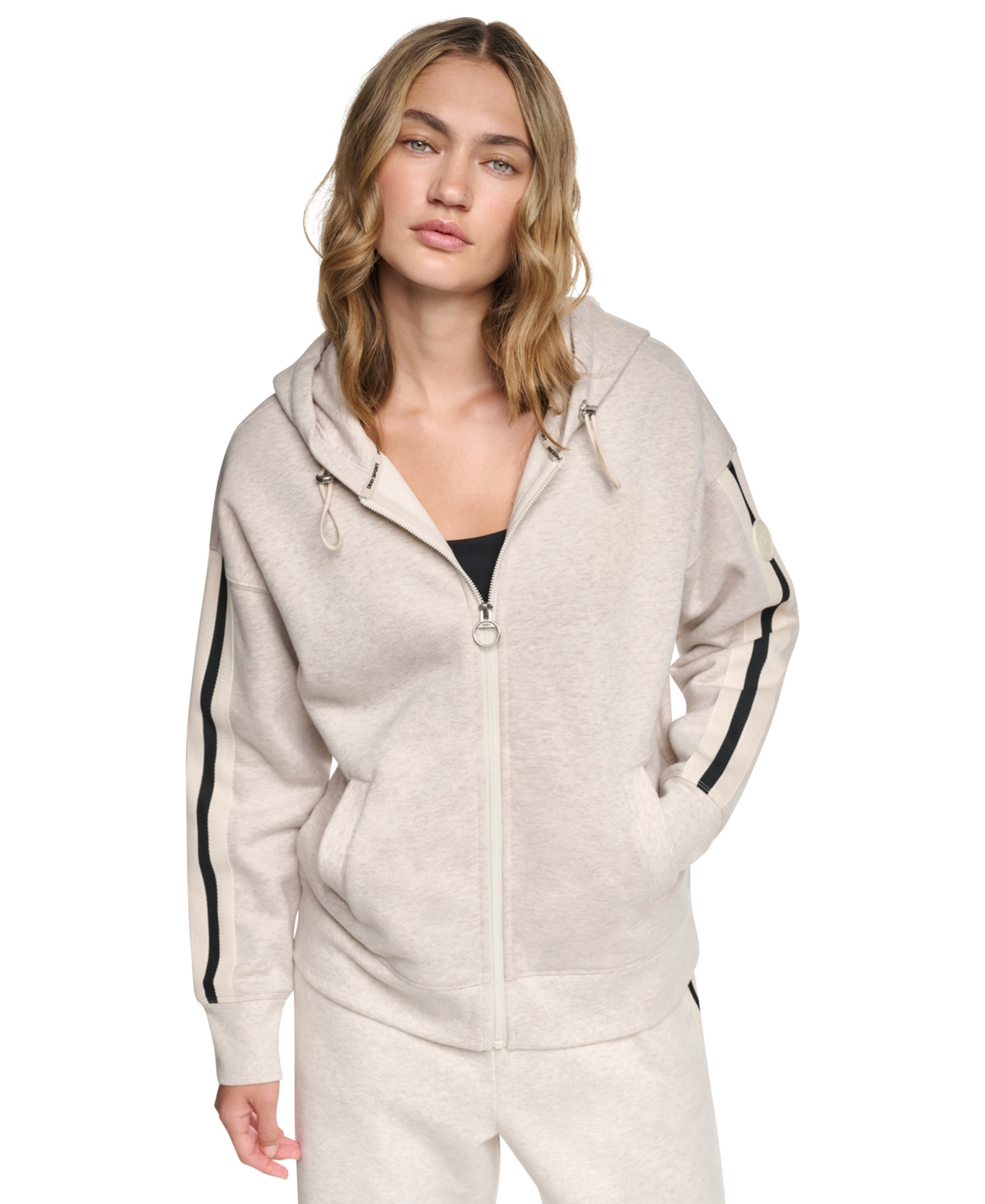 Dkny Sport Women’s Textured Tape Full-Zip Hoodie – Cortado Heather Dkny Sport Women’s Textured Tape Full-Zip Hoodie – Cortado Heather