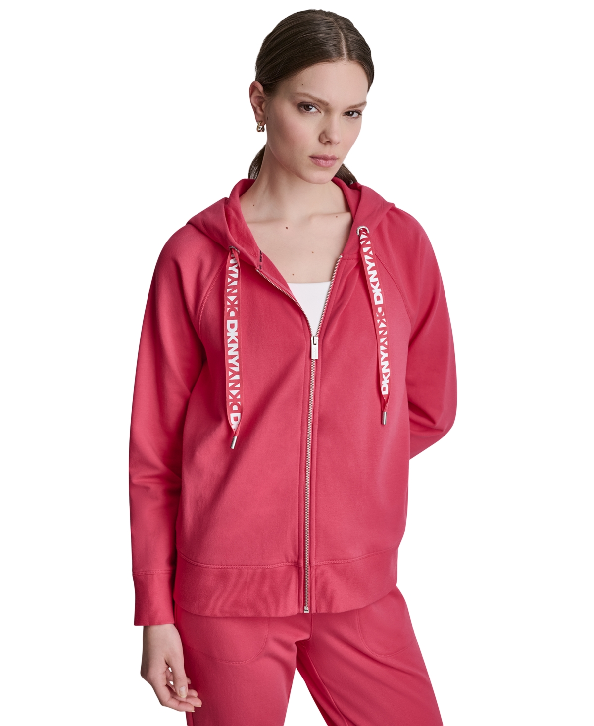 Dkny Sport Women’s Two-Tone Zip-Front Long-Sleeve Hoodie – Punch Dkny Sport Women’s Two-Tone Zip-Front Long-Sleeve Hoodie – Punch
