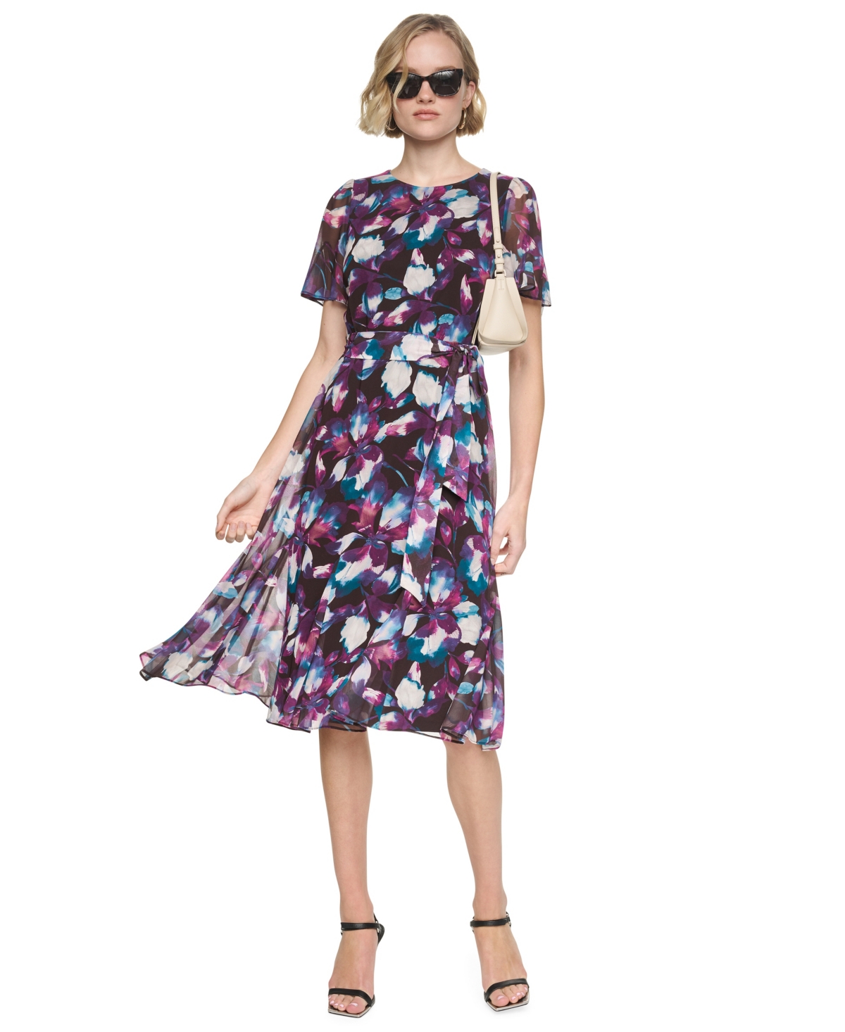 Dkny Women’s Floral-Print A-Line Godet Sleeve Midi Dress – Chocolate Plum/Cypress Dkny Women’s Floral-Print A-Line Godet Sleeve Midi Dress – Chocolate Plum/Cypress