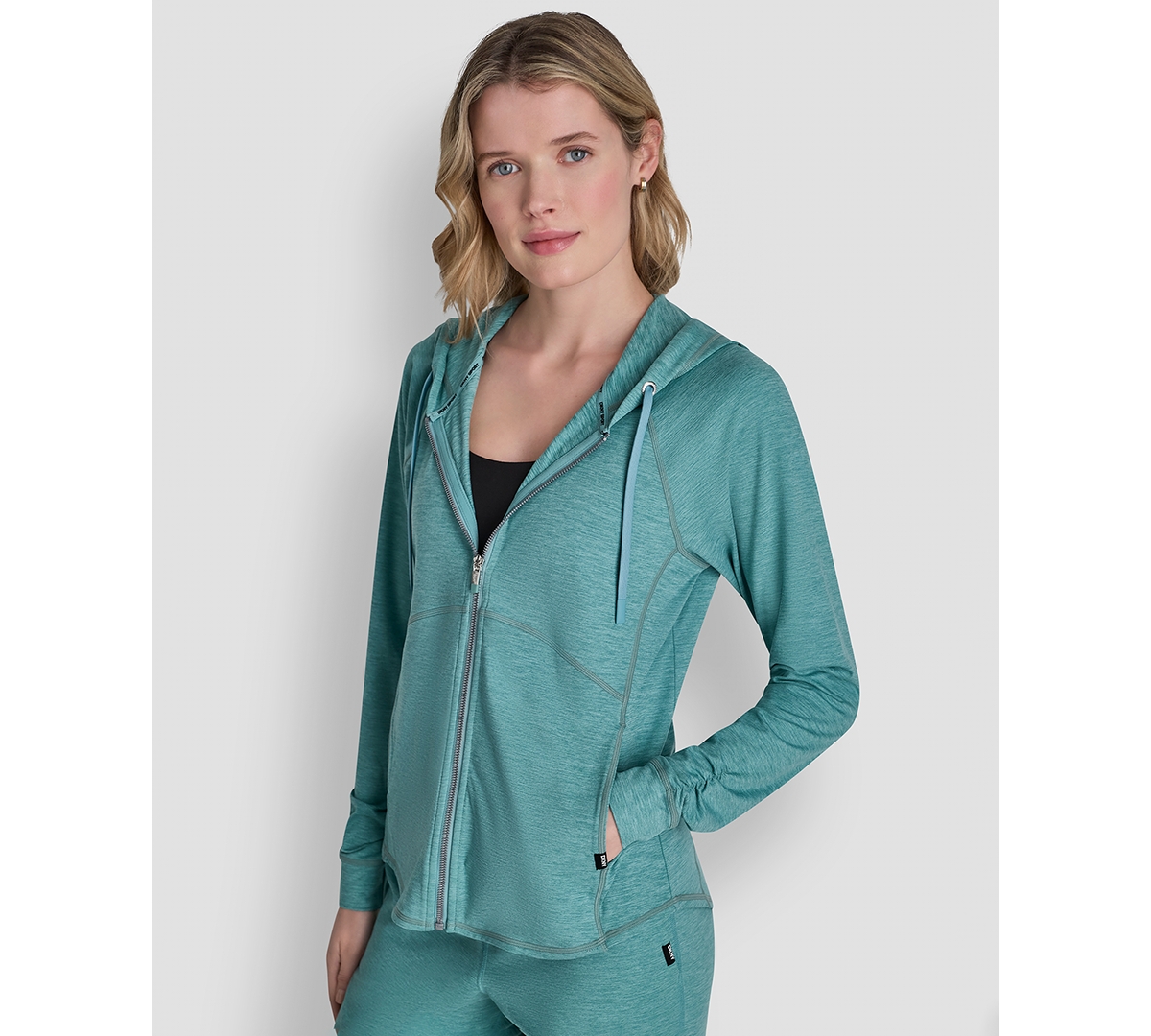 Dkny Women’s Full-Zip Long-Sleeve Hoodie – Coastline Spacedye Dkny Women’s Full-Zip Long-Sleeve Hoodie – Coastline Spacedye