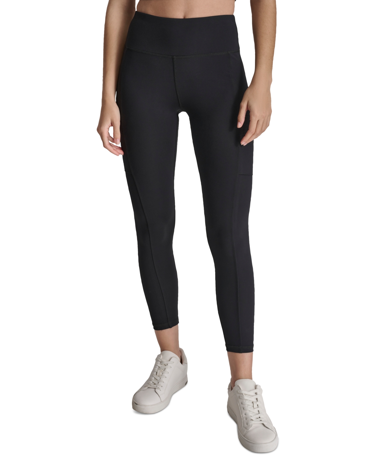 Dkny Women’s High-Waisted 7/8 Cargo Leggings – Black