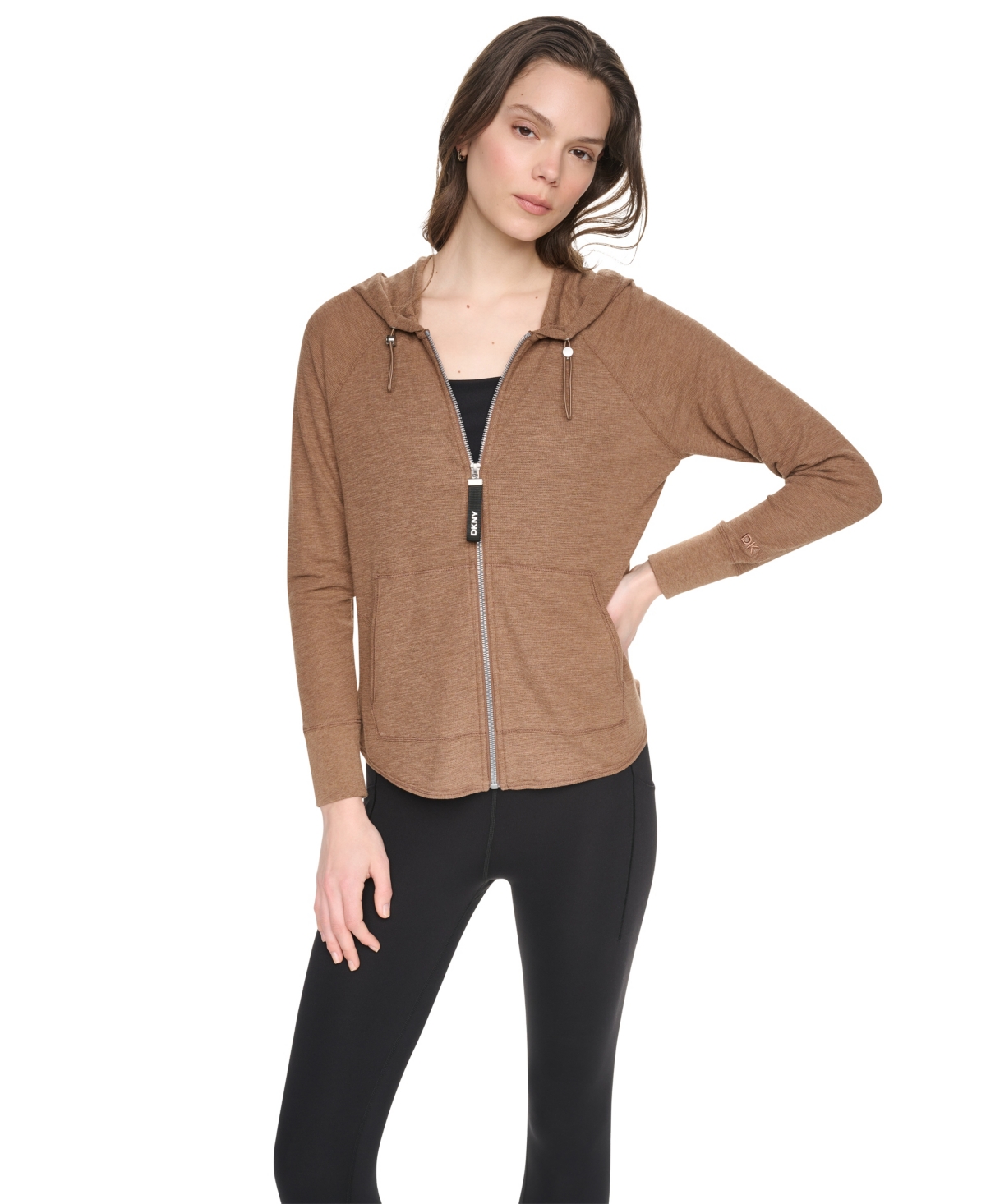 Dkny Women’s Sport Zip-Front Hoodie Jacket – Caramel Heather Dkny Women’s Sport Zip-Front Hoodie Jacket – Caramel Heather