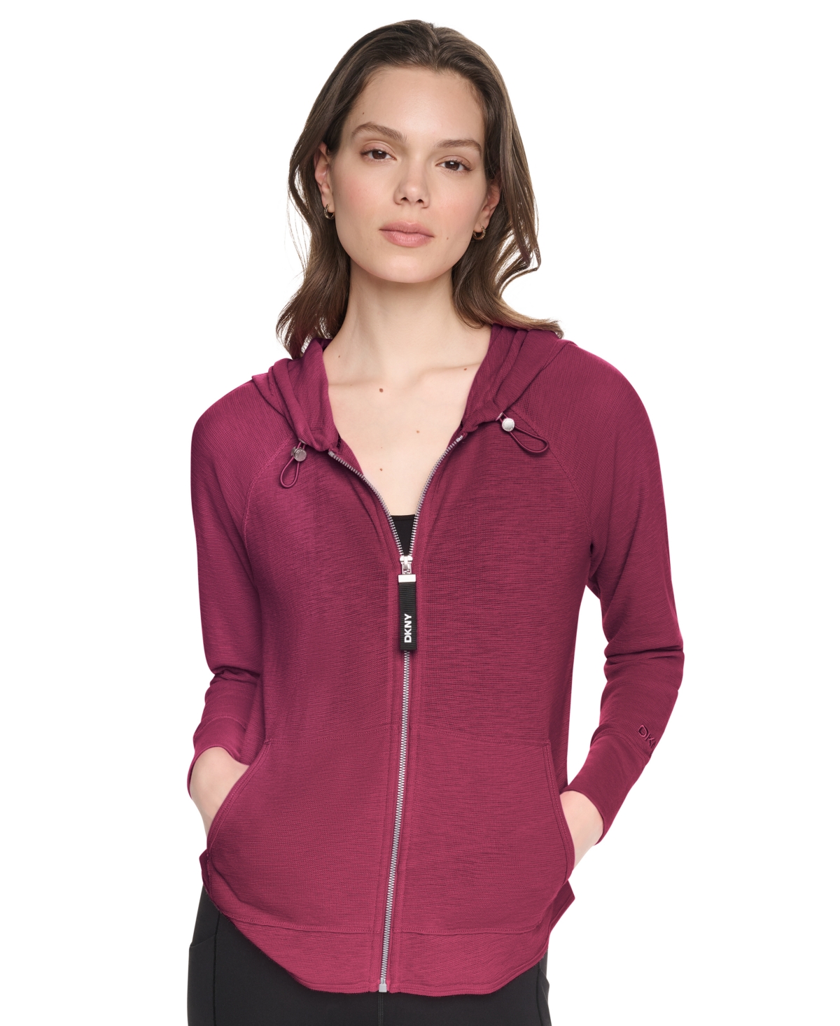 Dkny Women’s Sport Zip-Front Hoodie Jacket – Claret Dkny Women’s Sport Zip-Front Hoodie Jacket – Claret
