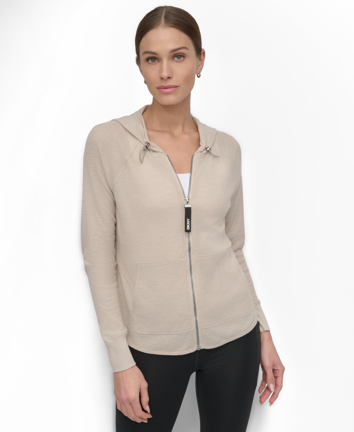 Dkny Women’s Sport Zip-Front Hoodie Jacket – Pebble