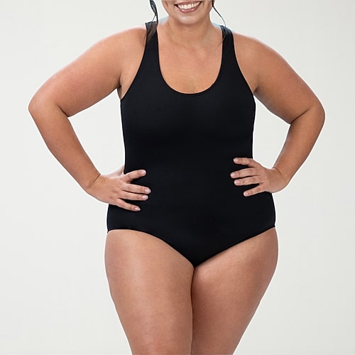 Dolfin Womens Moderate Coverage One Piece Swimsuit, 8, Black