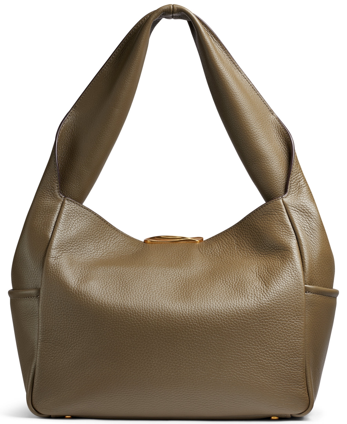 Donna Karan New York Amagansett Soft-Rolled Leather Shoulder with Sculpted Magnet Closure – Caper