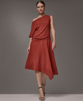 Donna Karan New York Womens Asymmetric Neck Laser Cut Top Laser Cut High Low Skirt Donna Karan New York Womens Asymmetric Neck Laser Cut Top Laser Cut High Low Skirt