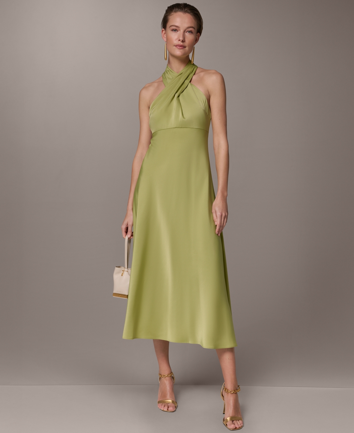 Donna Karan New York Women’s Halter Neck Midi Dress with Empire Line – Kiwi Donna Karan New York Women’s Halter Neck Midi Dress with Empire Line – Kiwi