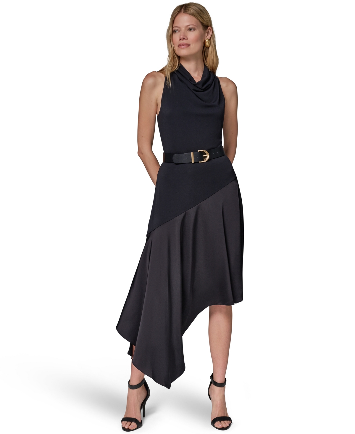 Donna Karan New York Women’s Jersey High-Low Fit & Flare Dress – Black Donna Karan New York Women’s Jersey High-Low Fit & Flare Dress – Black