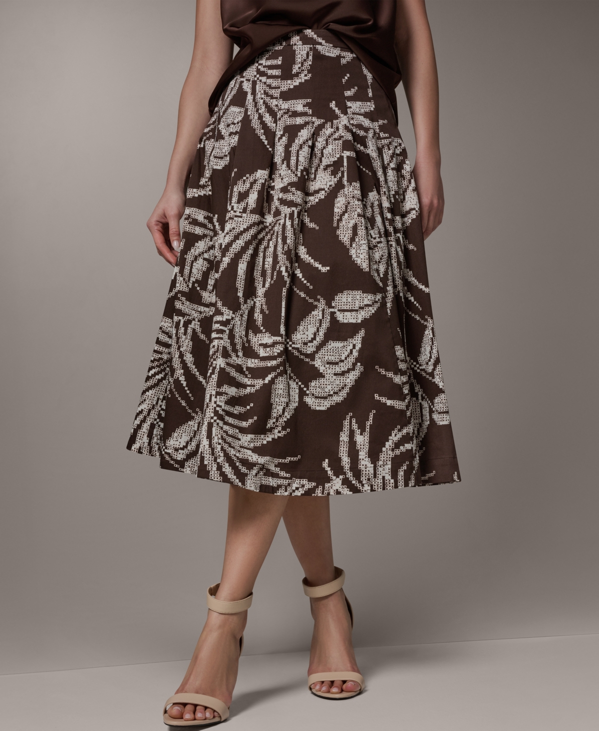 Donna Karan New York Women’s Pleated Midi Skirt – Canyon Multi