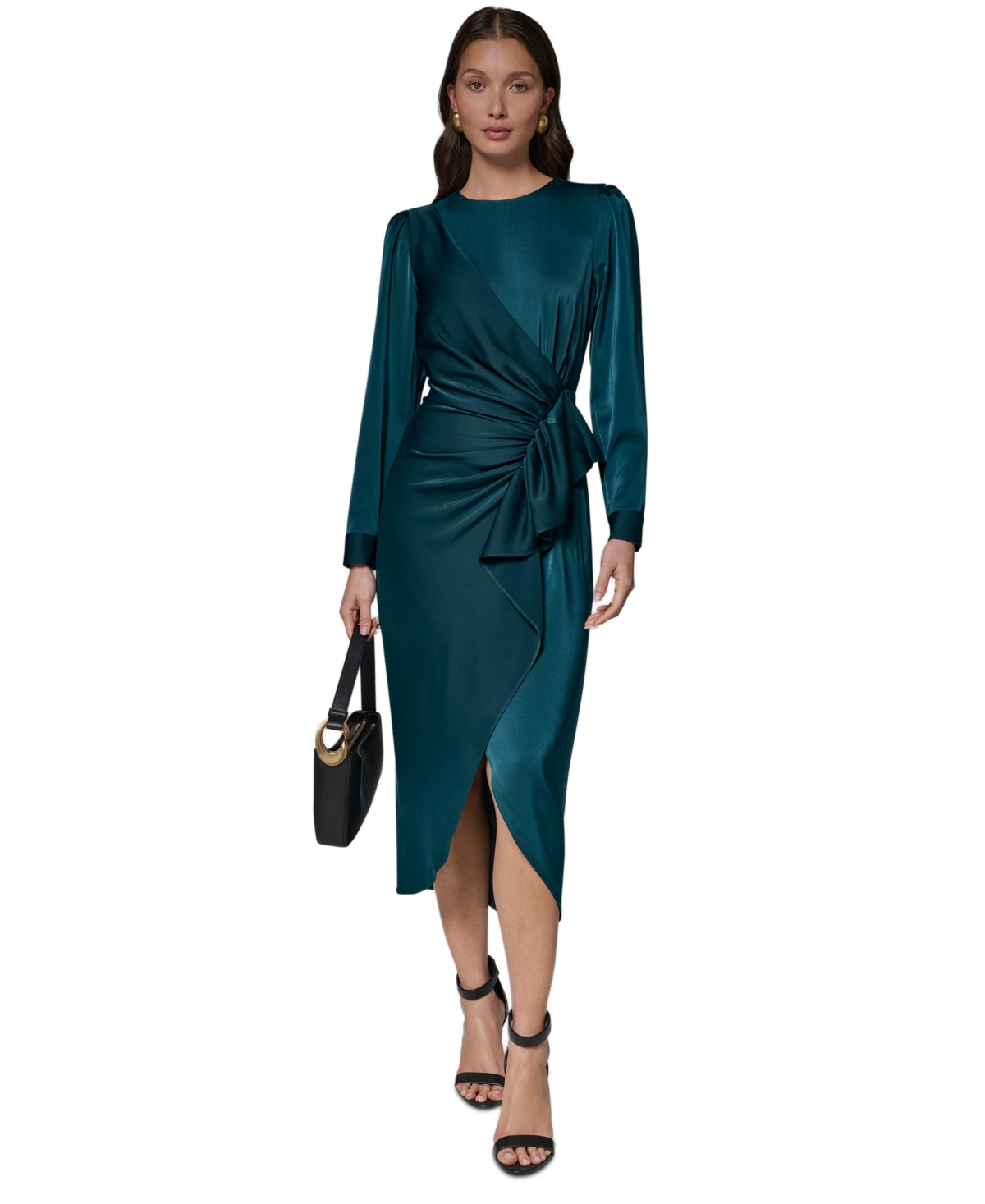 Donna Karan New York Women’s Ruched Midi Dress – Hudson (Hudson) Donna Karan New York Women’s Ruched Midi Dress – Hudson (Hudson)