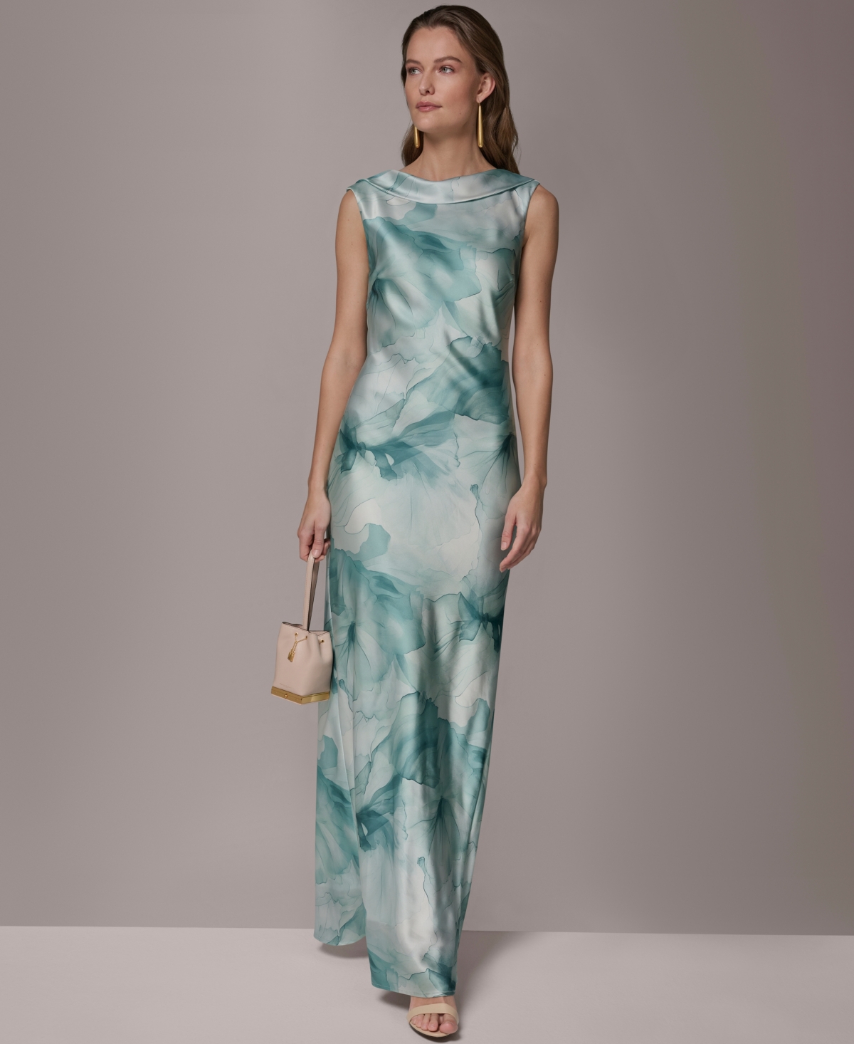 Donna Karan New York Women’s Sleeveless Print Maxi Dress – Waterlilly multi