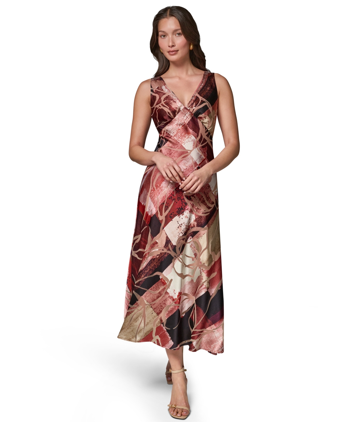 Donna Karan New York Women’s Sleeveless Velvet Burnout Midi Slip Dress – Desert Clay Multi Donna Karan New York Women’s Sleeveless Velvet Burnout Midi Slip Dress – Desert Clay Multi