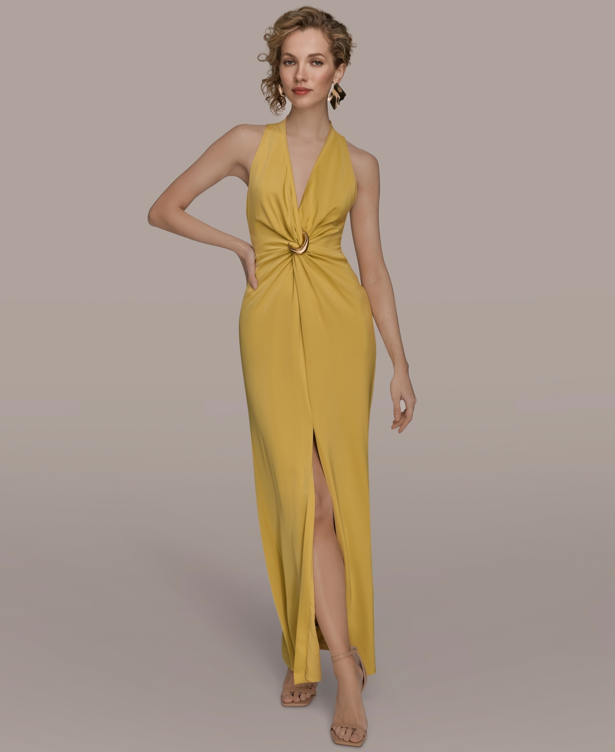 Donna Karan New York Women’s V-Neck Sleeveless Dress – Chartreuse Donna Karan New York Women’s V-Neck Sleeveless Dress – Chartreuse