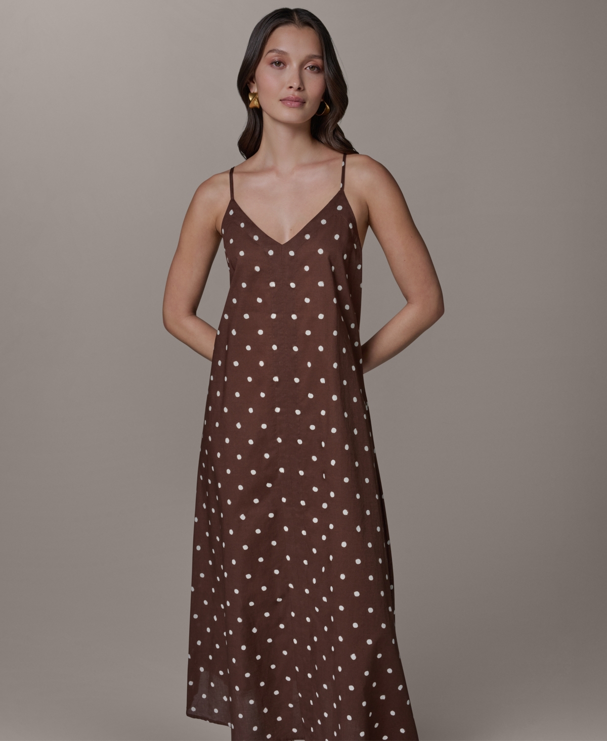 Donna Karan Weekend Women’s Printed V-Neck Midi Dress – Canyon/Cream Donna Karan Weekend Women’s Printed V-Neck Midi Dress – Canyon/Cream