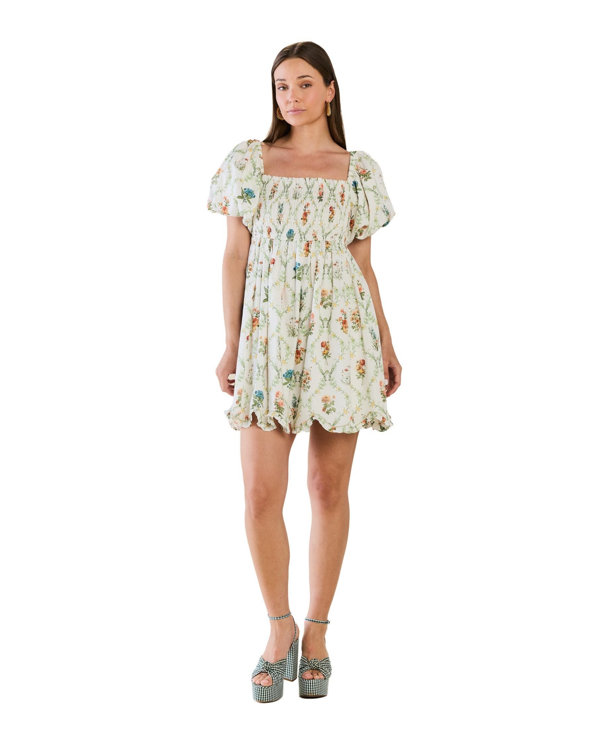 Eddy Women’s Dawn Mini Dress Sadie Loving – Blanc bouquet