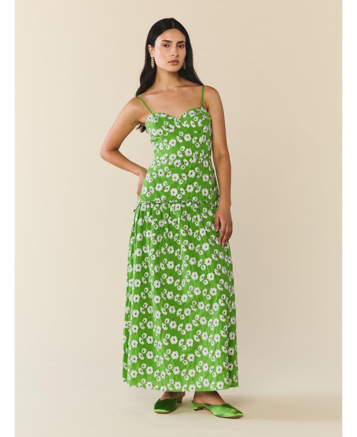 Eddy Women’s Lydia Dress – Magnolia green embroidery Eddy Women’s Lydia Dress – Magnolia green embroidery