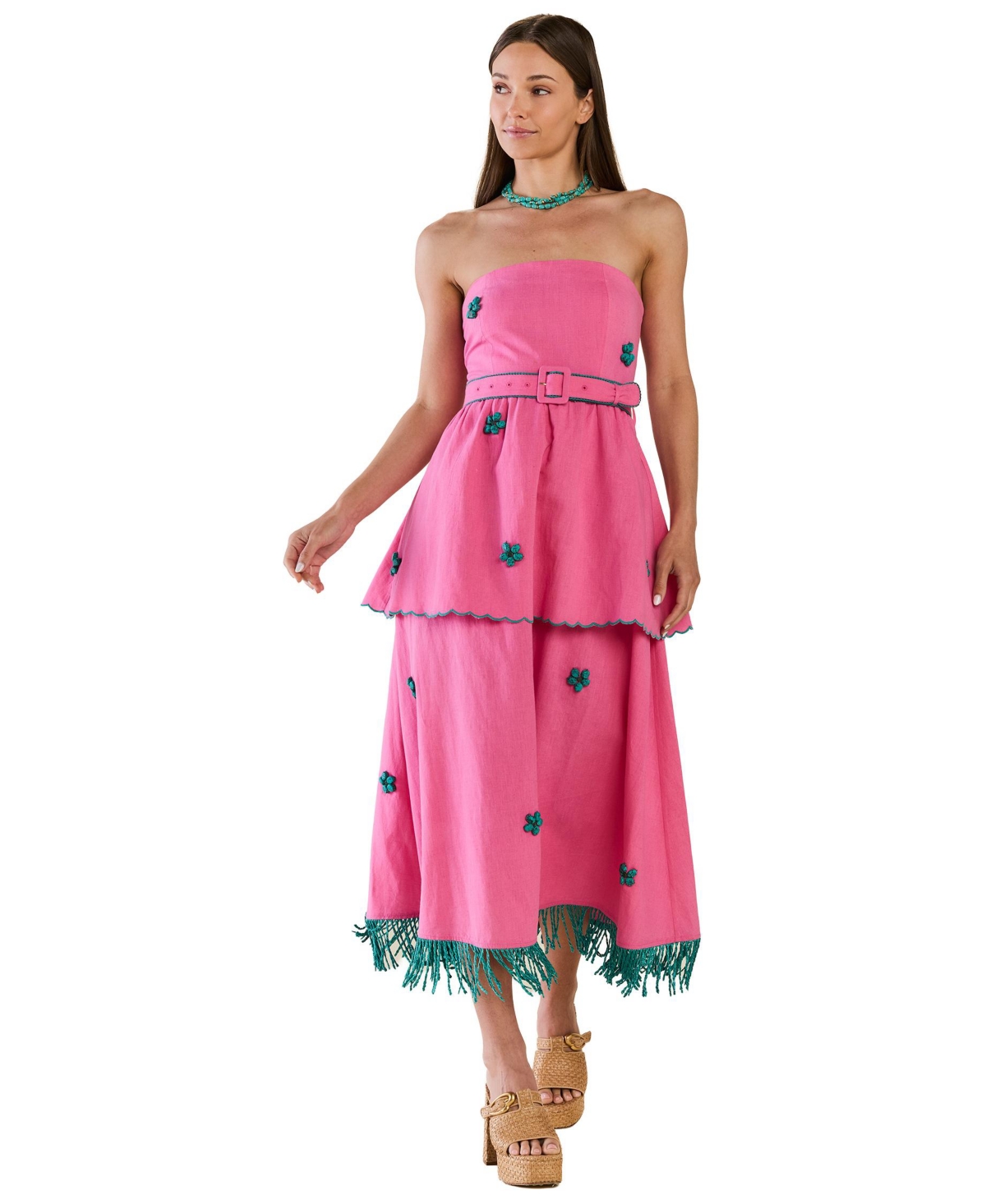 Eddy Women’s Strapless Daisy Dress – Bubblegum lagoon Eddy Women’s Strapless Daisy Dress – Bubblegum lagoon