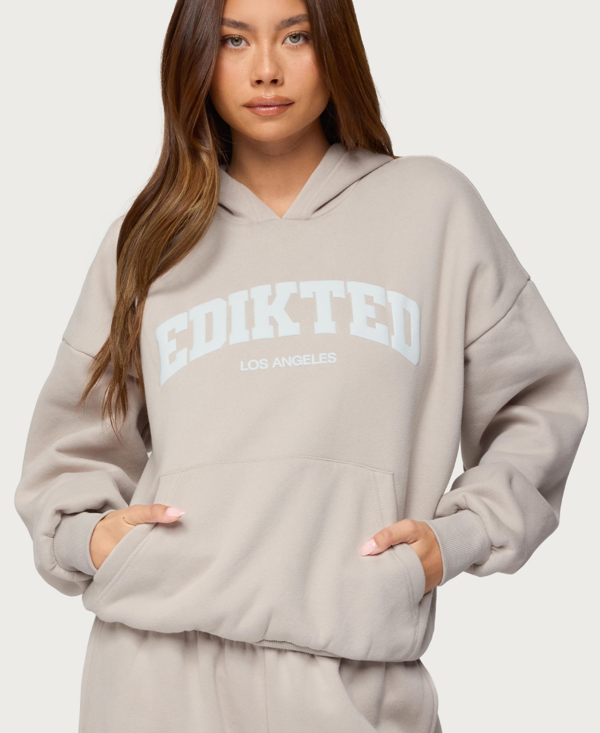 Edikted Womens Edikted La Hoodie – Beige Edikted Womens Edikted La Hoodie – Beige