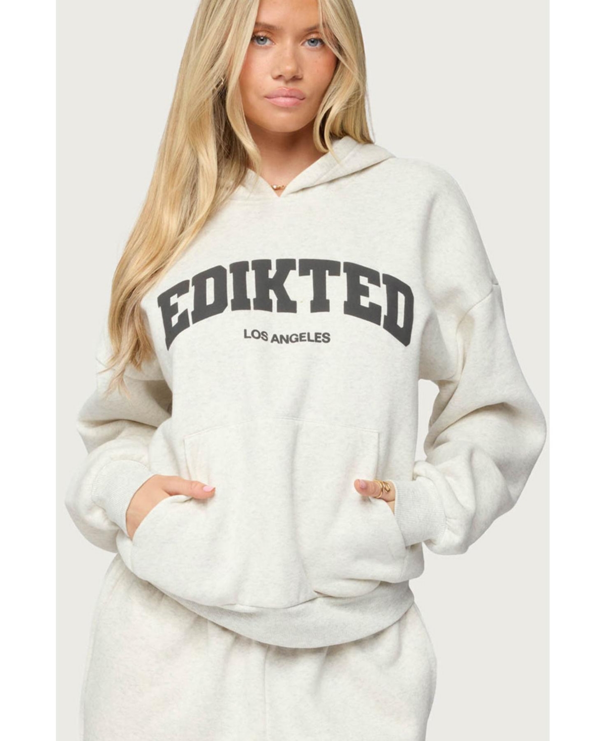 Edikted Womens Edikted La Hoodie – Gray-melange Edikted Womens Edikted La Hoodie – Gray-melange