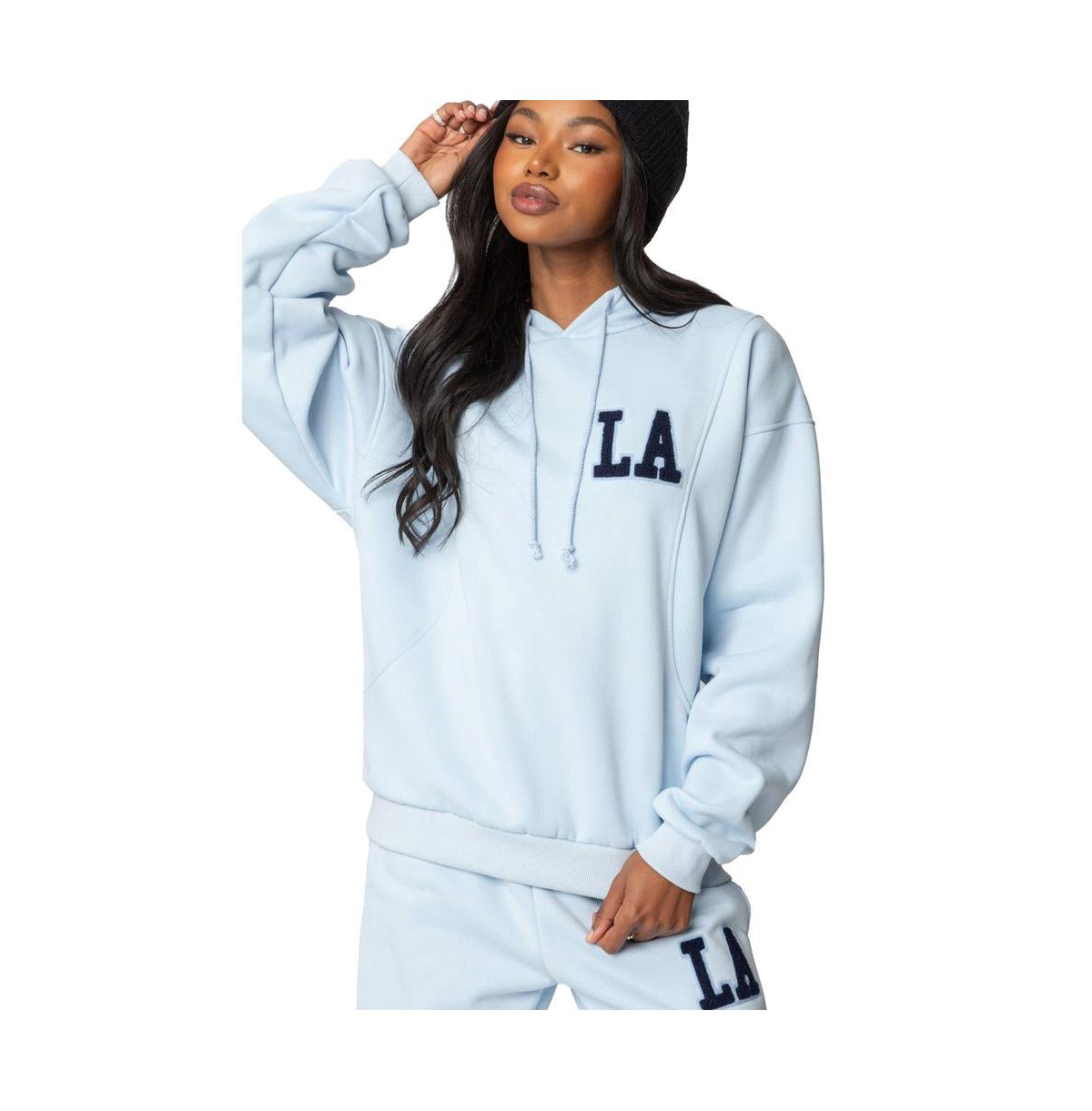 Edikted Womens La Love Oversized Hoodie – Light-blue