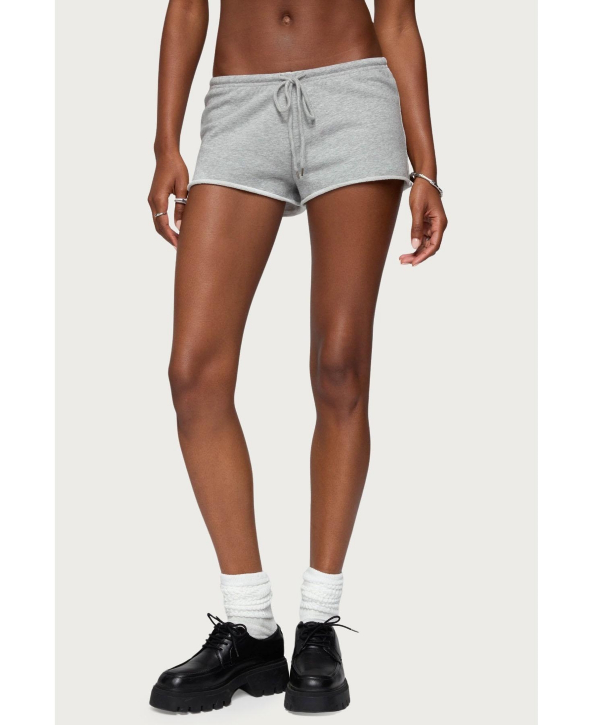 Edikted Womens Leeroy French Terry Shorts – Gray-melange Edikted Womens Leeroy French Terry Shorts – Gray-melange