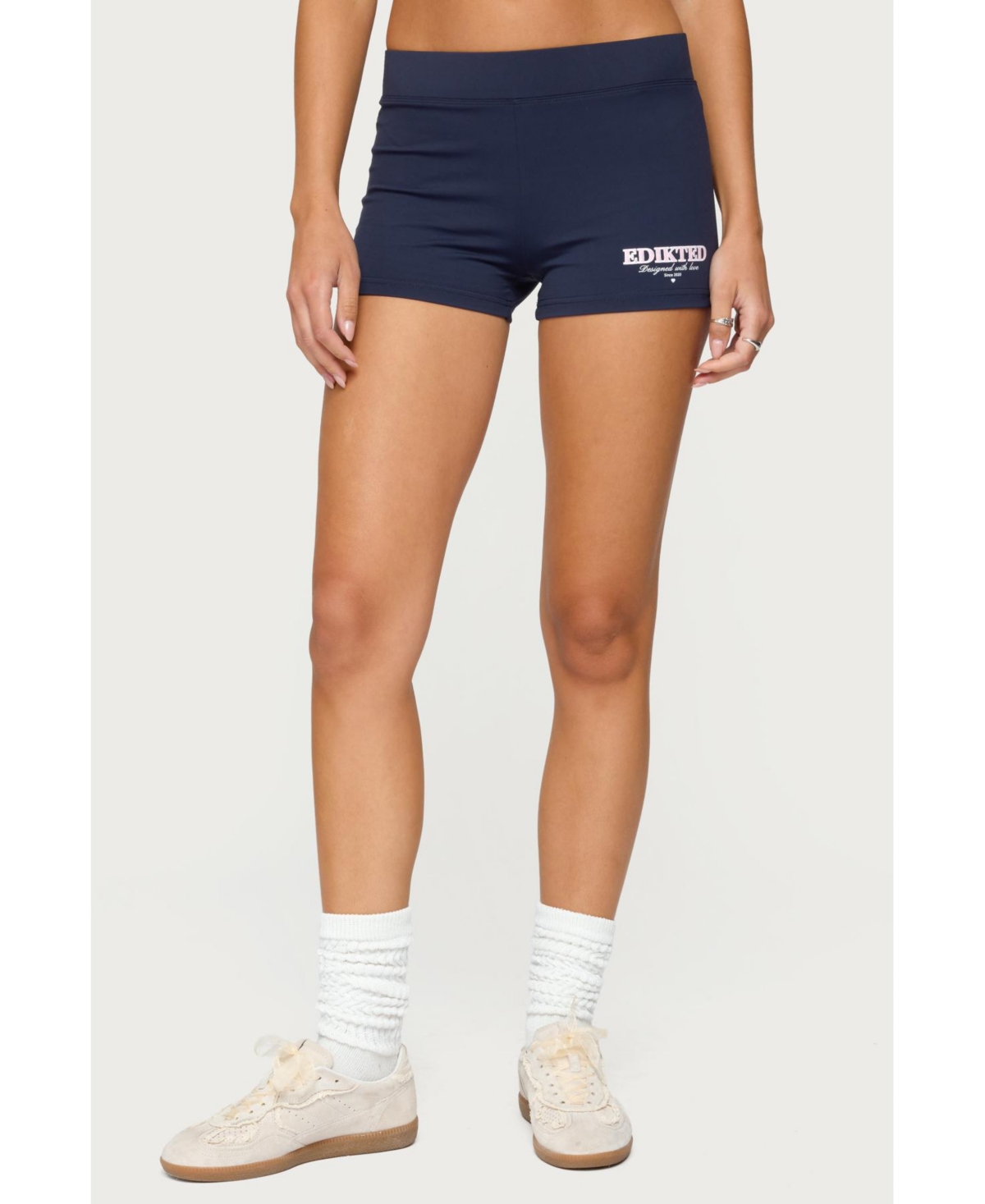 Edikted Women’s With Love Biker Shorts – Navy Edikted Women’s With Love Biker Shorts – Navy
