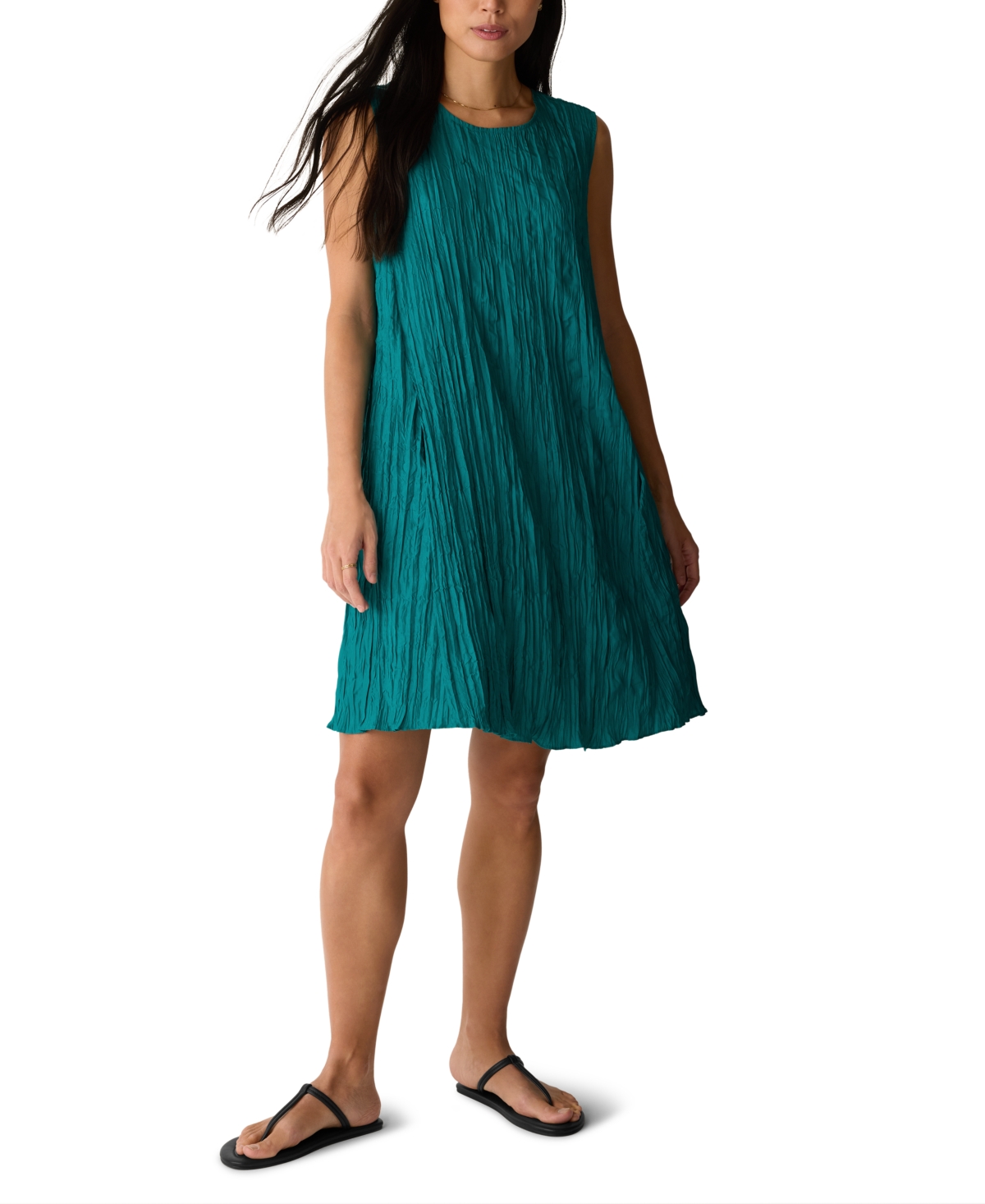 Eileen Fisher Women’s Round Neck A-line Dress – Teal