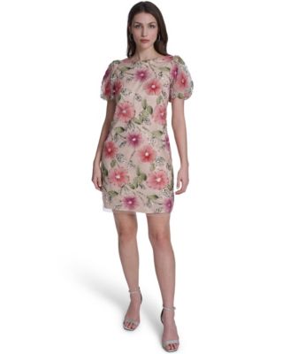 Eliza J Womens Puff Sleeve Boat Neck T Body Dress Eliza J Womens Puff Sleeve Boat Neck T Body Dress