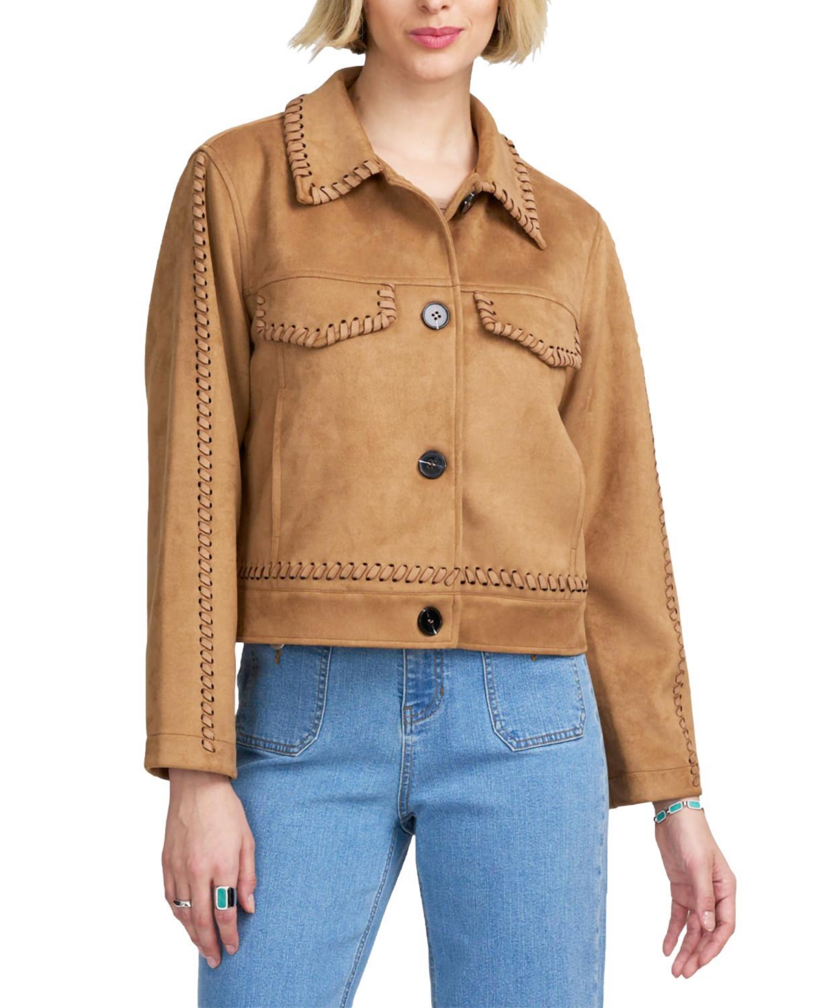 Elle Collection Women’s Faux Suede Jacket – Light khaki Elle Collection Women’s Faux Suede Jacket – Light khaki