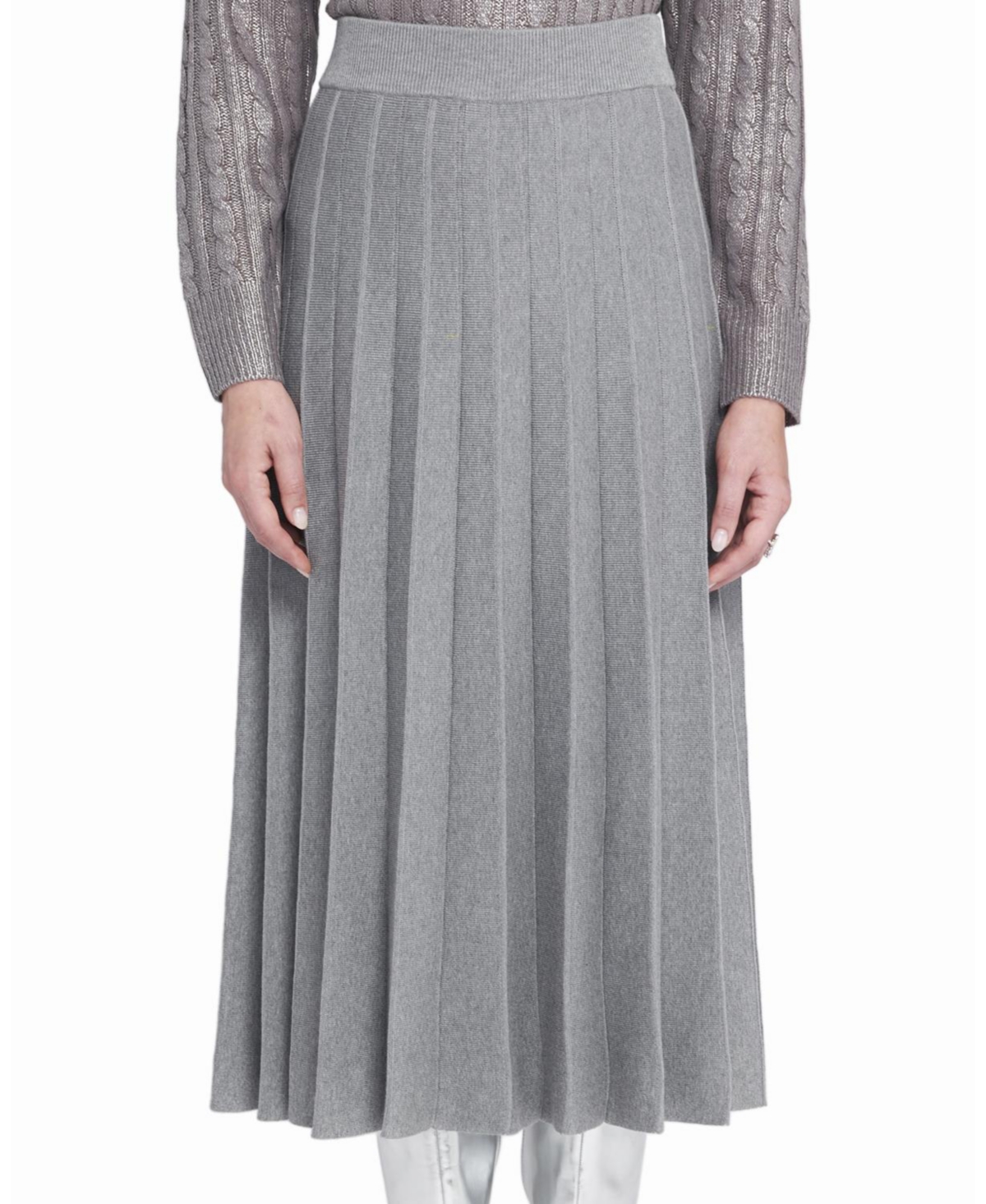 Elle Collection Women’s Pleated Sweater Skirt