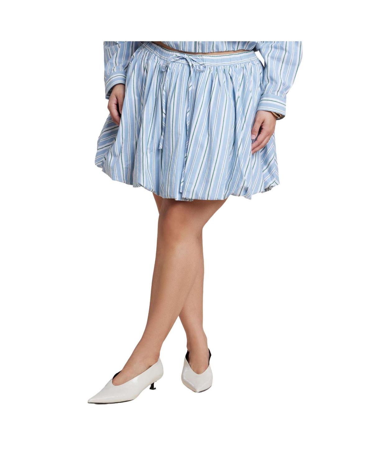 Eloquii Women’s Bubble Hem Mini Skirt – Pool stripe Eloquii Women’s Bubble Hem Mini Skirt – Pool stripe