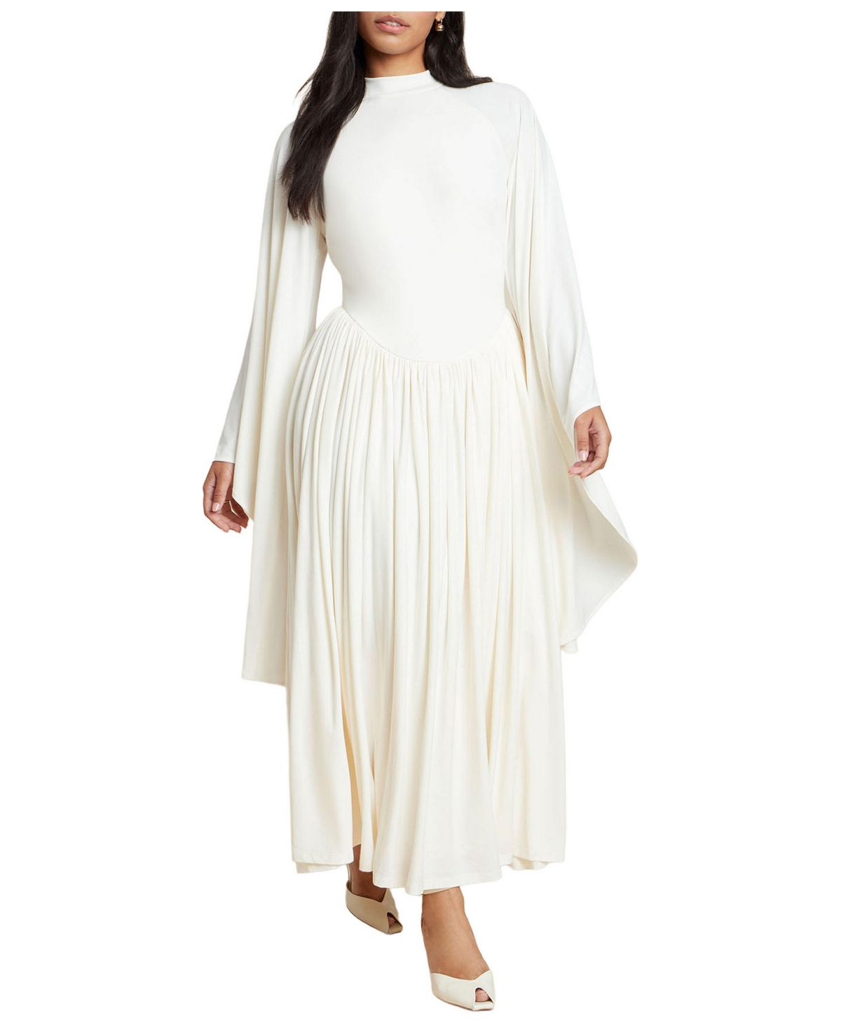 Eloquii Women’s Flowy Jersey Maxi Dress – Coconut milk Eloquii Women’s Flowy Jersey Maxi Dress – Coconut milk