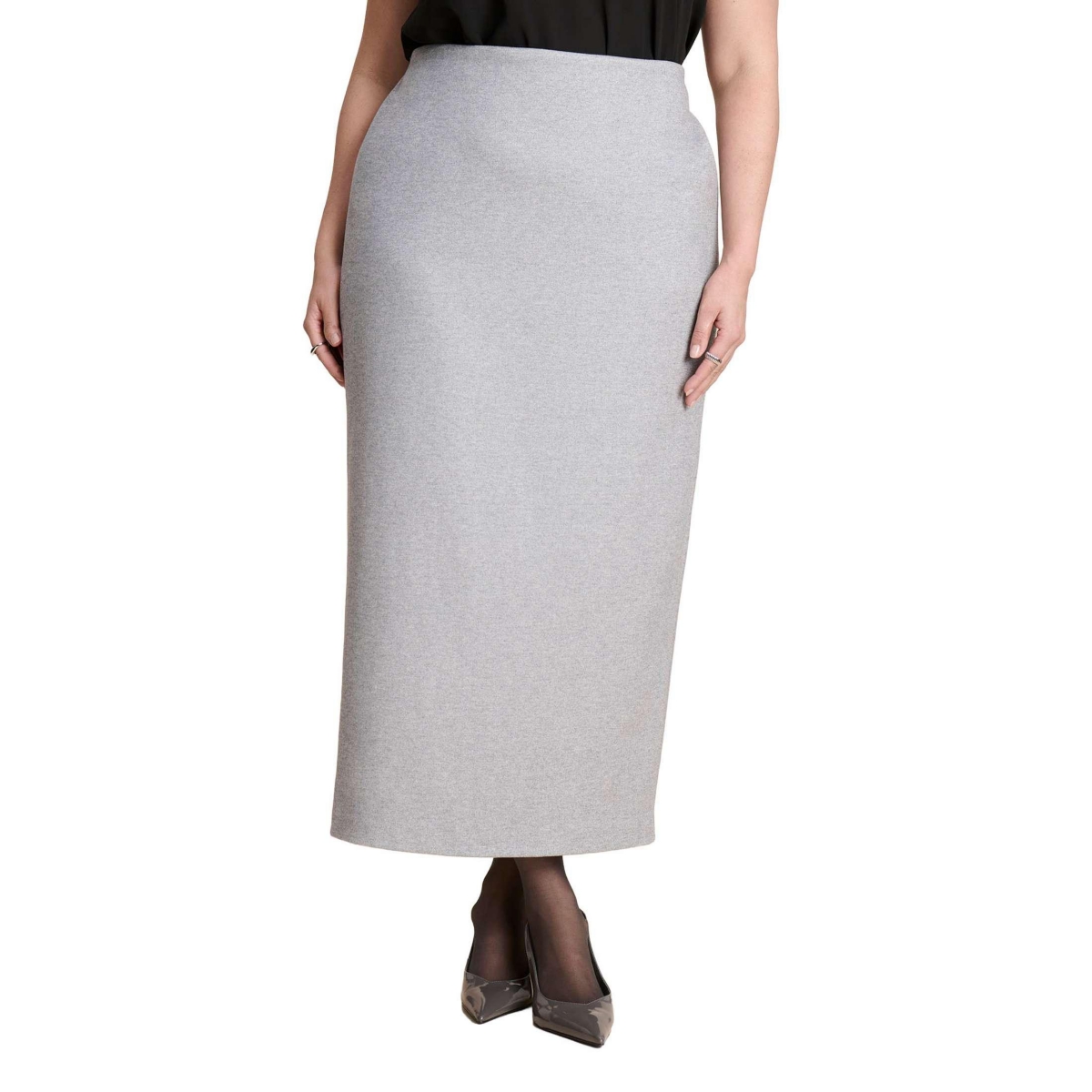 Eloquii Women’s Heathered Column Maxi Skirt – Heather grey Eloquii Women’s Heathered Column Maxi Skirt – Heather grey