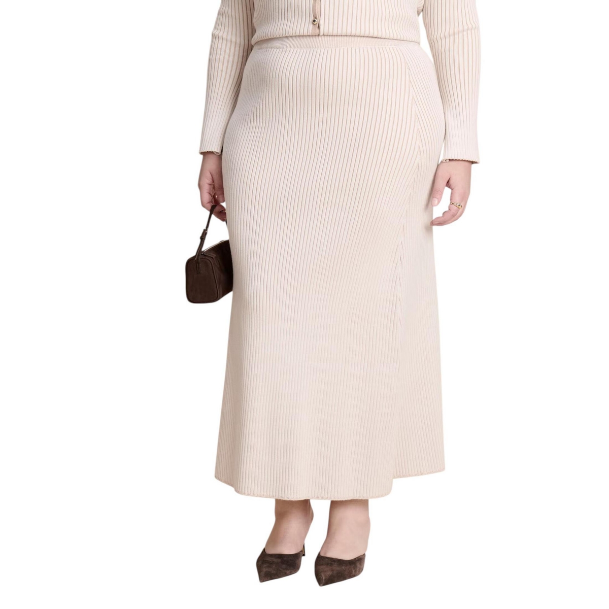 Eloquii Women’s Ribbed Sweater Trumpet Maxi Skirt – Dew Eloquii Women’s Ribbed Sweater Trumpet Maxi Skirt – Dew