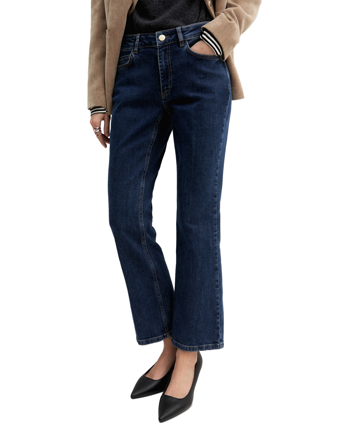 Emme Marella Women’s Slim-Flare High-Rise Jeans – Navy