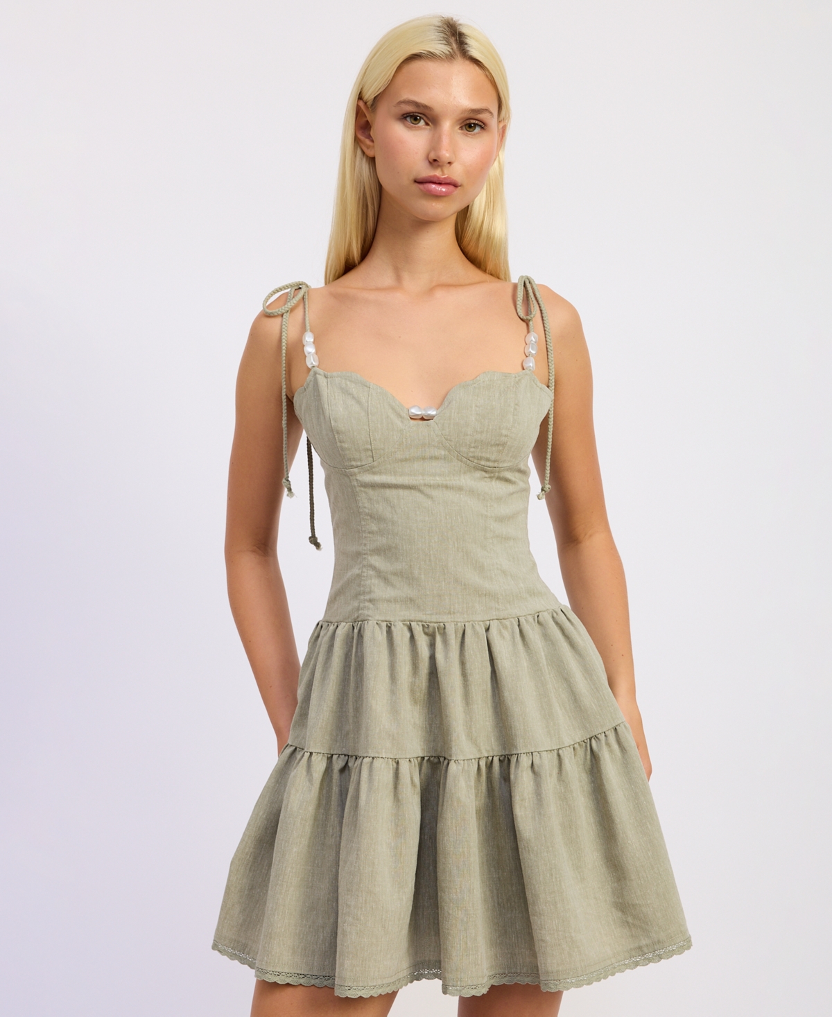 En Saison Women’s Adele Sleeveless Sweetheart Neck Mini Dress – Sage En Saison Women’s Adele Sleeveless Sweetheart Neck Mini Dress – Sage