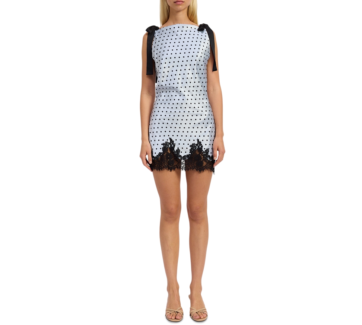 En Saison Women’s Hazel Sleeveless Mini Dress – Light Blue Black En Saison Women’s Hazel Sleeveless Mini Dress – Light Blue Black