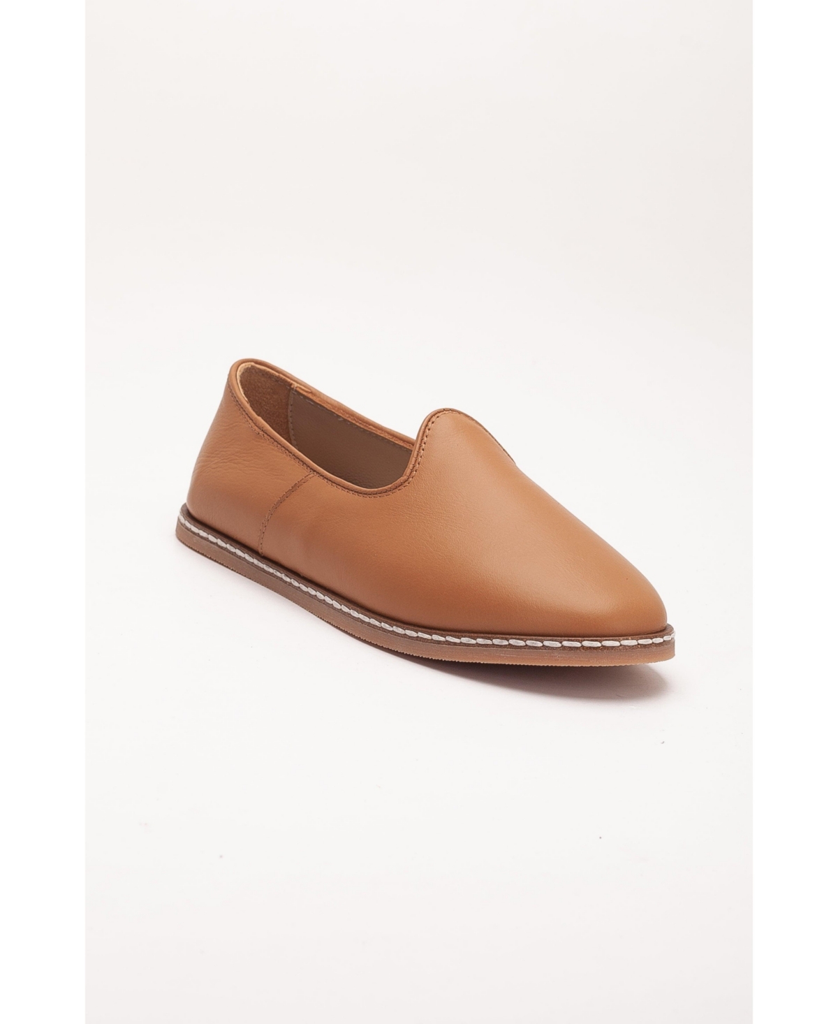 Epilogue Shoes Dalya Leather Slip On Flats (Women) – Cognac brown leather