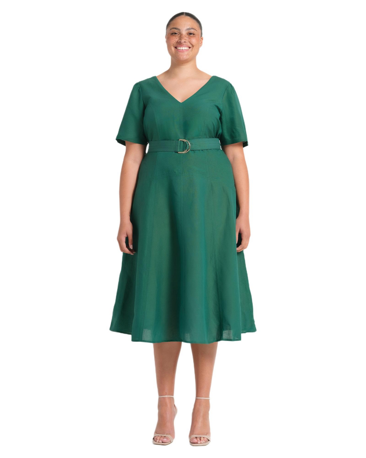 Estelle Women’s Aelin Linen Belted Fit Flare Maxi Dress – Jade Estelle Women’s Aelin Linen Belted Fit Flare Maxi Dress – Jade