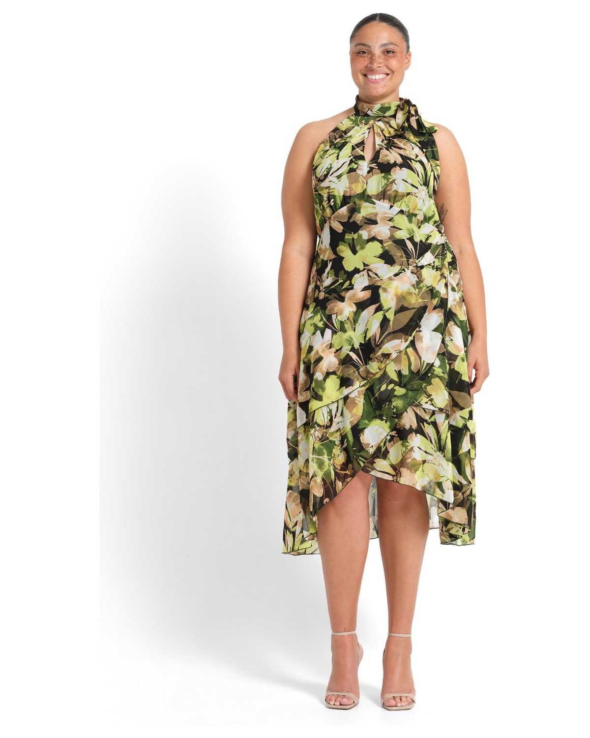 Estelle Women’s Chlora Halter Chiffon Cocktail Midi Dress – Ivy Estelle Women’s Chlora Halter Chiffon Cocktail Midi Dress – Ivy