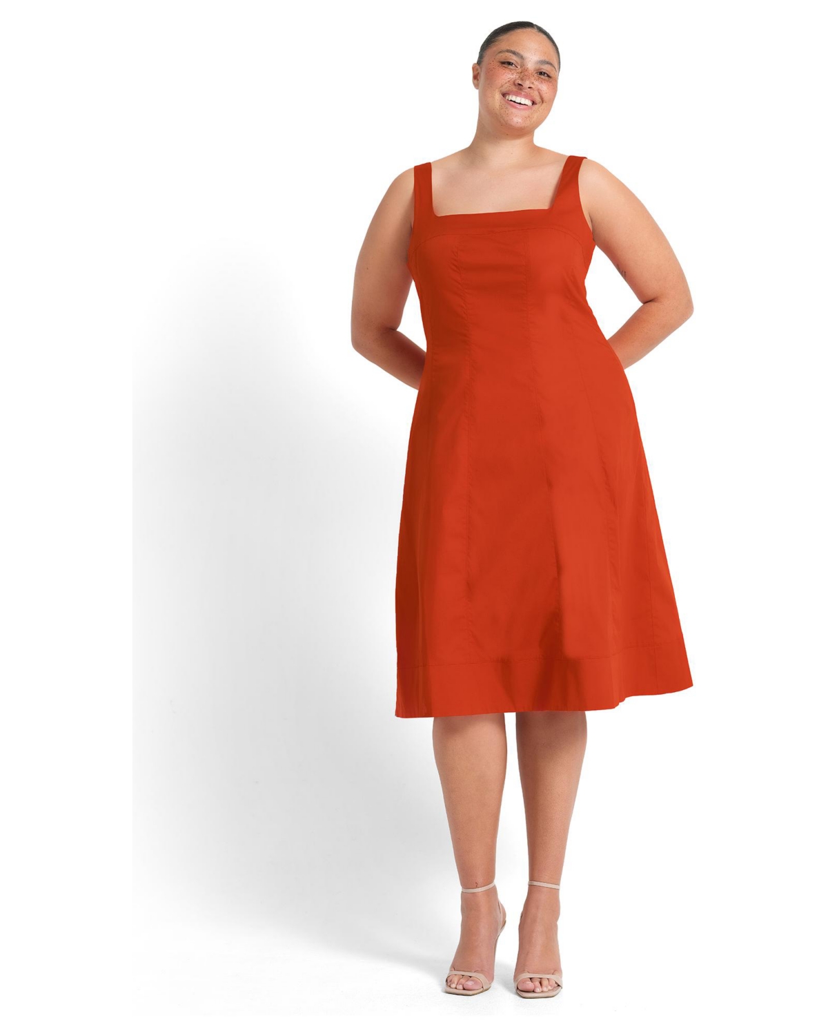 Estelle Women’s Rohana A-Line Cotton Summer Mini Dress – Burnt orange Estelle Women’s Rohana A-Line Cotton Summer Mini Dress – Burnt orange