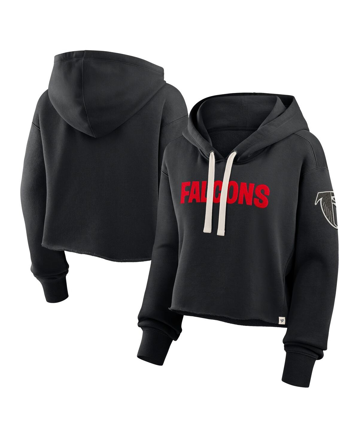 Fanatics Women’s Black Atlanta Falcons Oversized Hometown Heritage Cropped Hoodie – Black