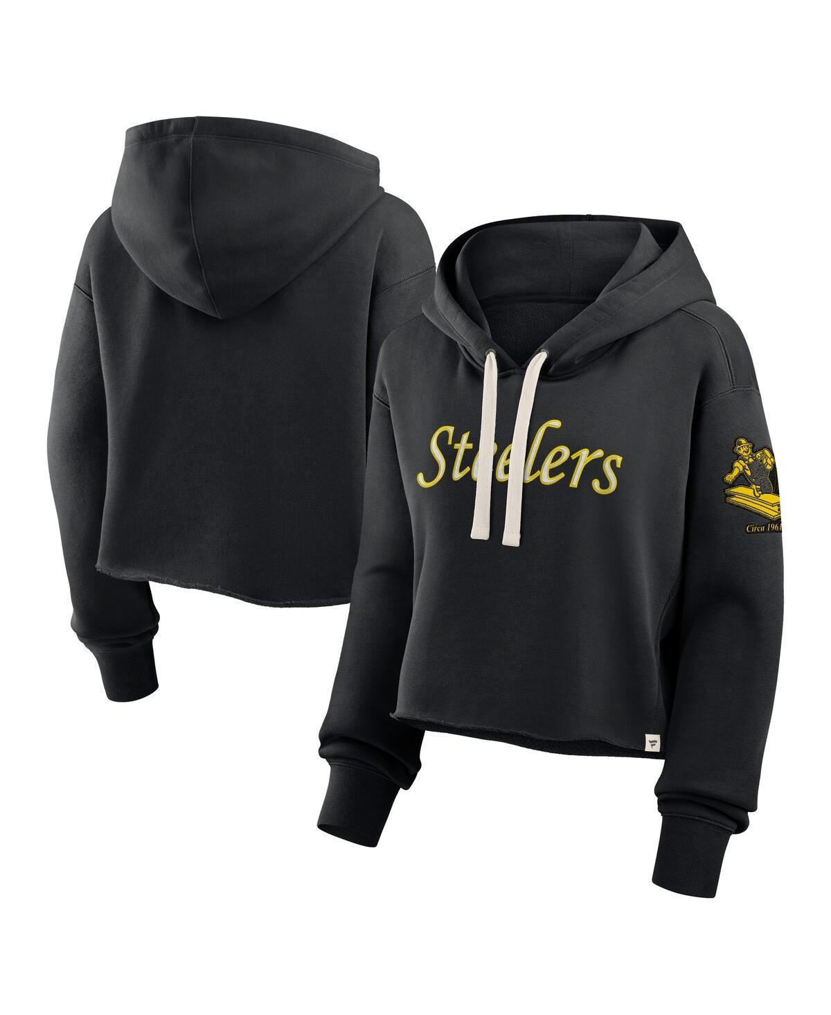 Fanatics Women’s Black Pittsburgh Steelers Oversized Hometown Heritage Cropped Hoodie – Black Fanatics Women’s Black Pittsburgh Steelers Oversized Hometown Heritage Cropped Hoodie – Black