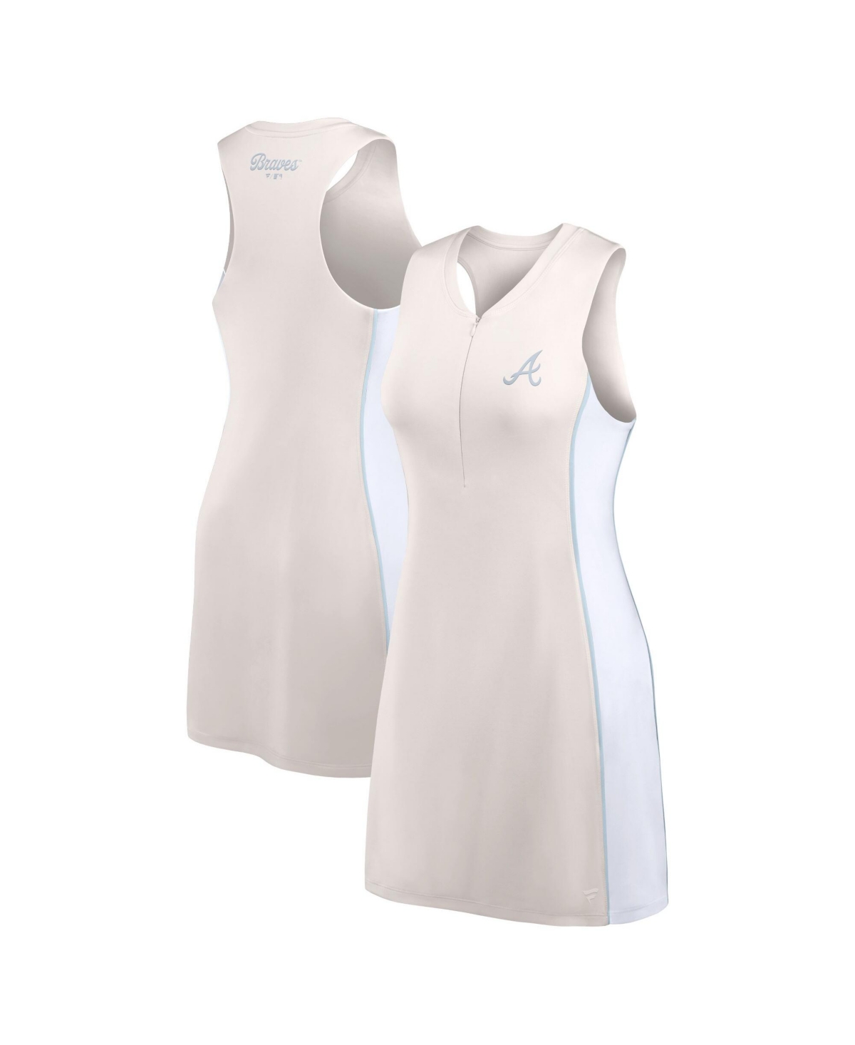 Fanatics Women’s Cream Atlanta Braves Studio Boost Athletic Half-Zip Dress – Cream