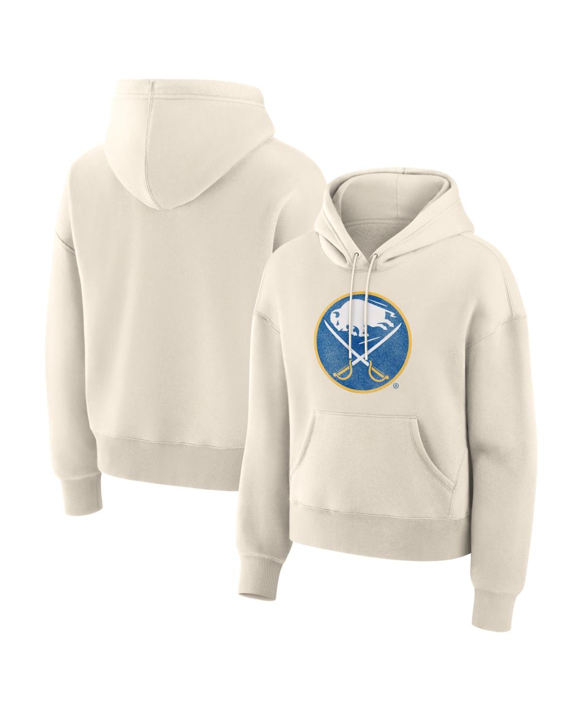 Fanatics Women’s Cream Buffalo Sabres Distressed Logo Hoodie – Cream