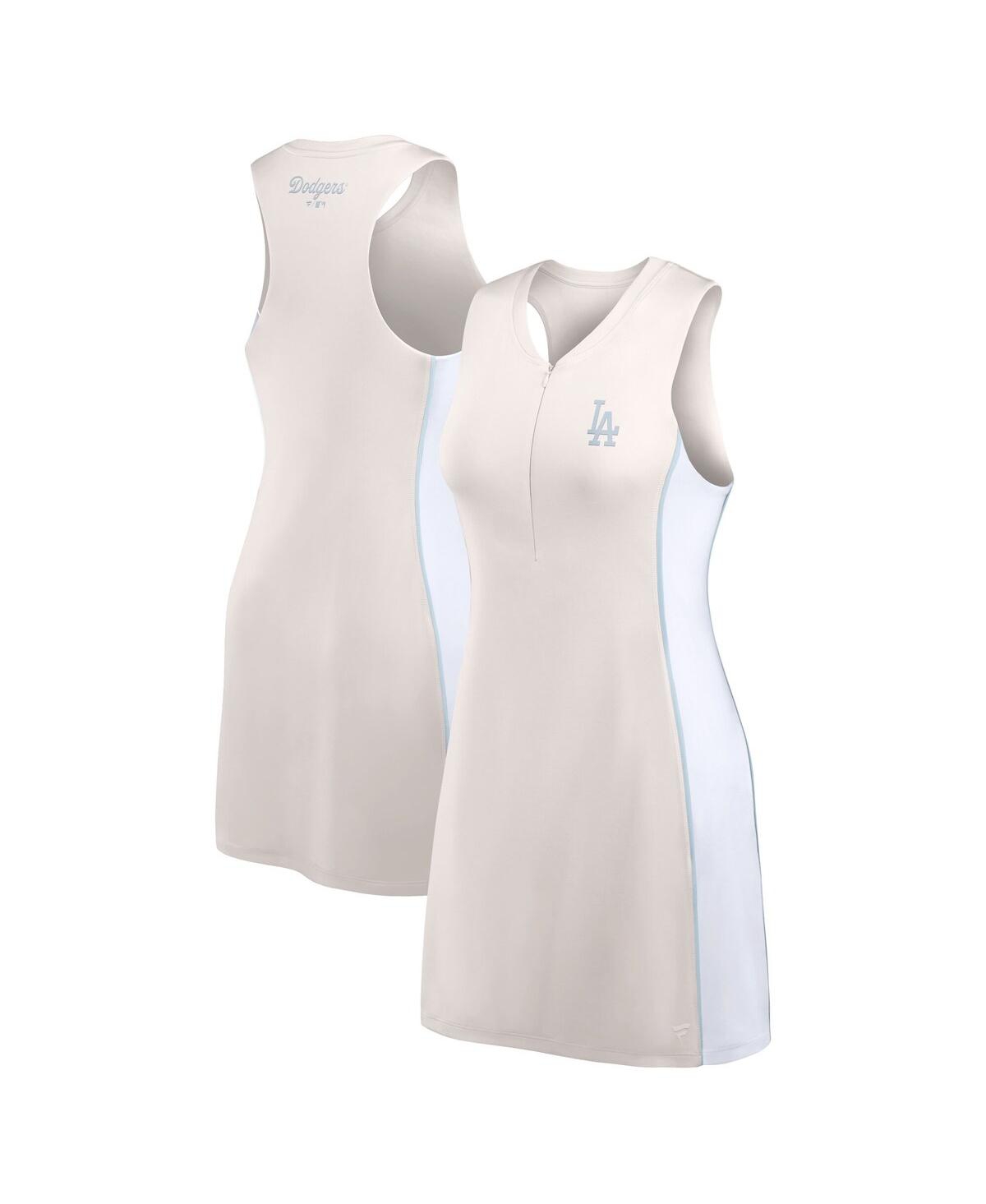 Fanatics Women’s Cream Los Angeles Dodgers Studio Boost Athletic Half-Zip Dress – Cream, Blue Fanatics Women’s Cream Los Angeles Dodgers Studio Boost Athletic Half-Zip Dress – Cream, Blue